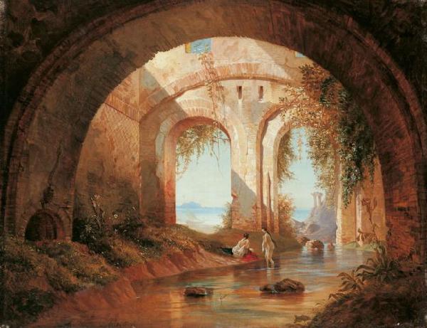 unknow artist Badende Frauen in einer Grotte an der Mittelmeerkuste oil painting image